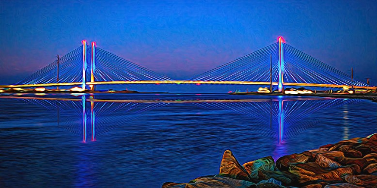 Indian River Inlet Bridge at Twilight by Bill Swartwout Photography